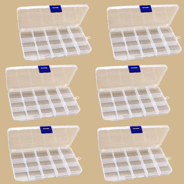 Plastic 15 compartment transparent storage box - AFFORDABLE MARKET