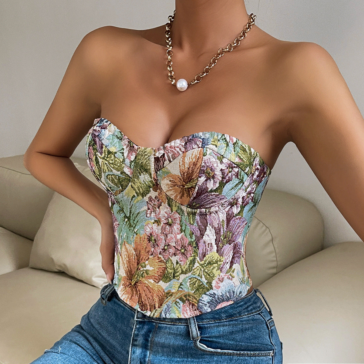 Women's Floral Print Vest Top