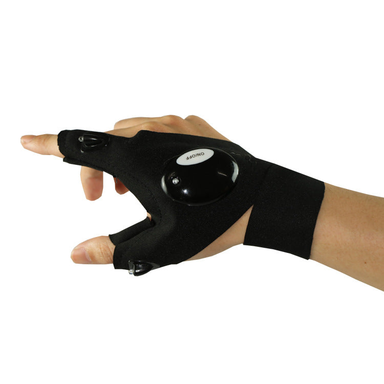 LED Outdoor Flashlight Fishing Half Finger Gloves Sports Lighting Fishing Gloves Lighted Gloves - AFFORDABLE MARKET