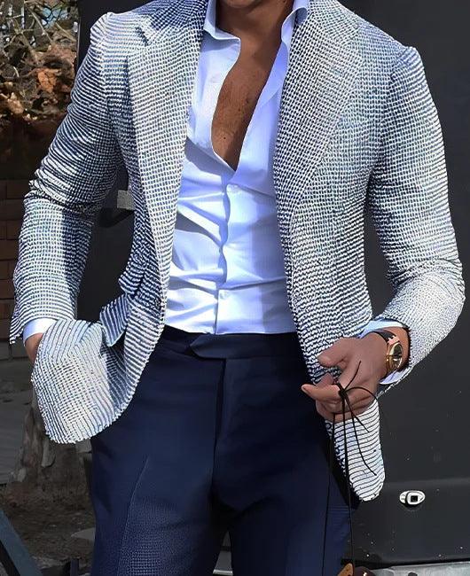 Men's Striped Blazer Casual Slim Fit - AFFORDABLE MARKET