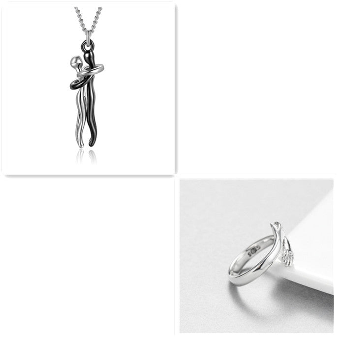Couple Love Hug Necklace