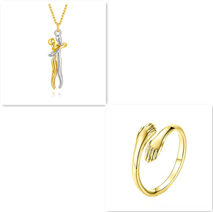 Couple Love Hug Necklace