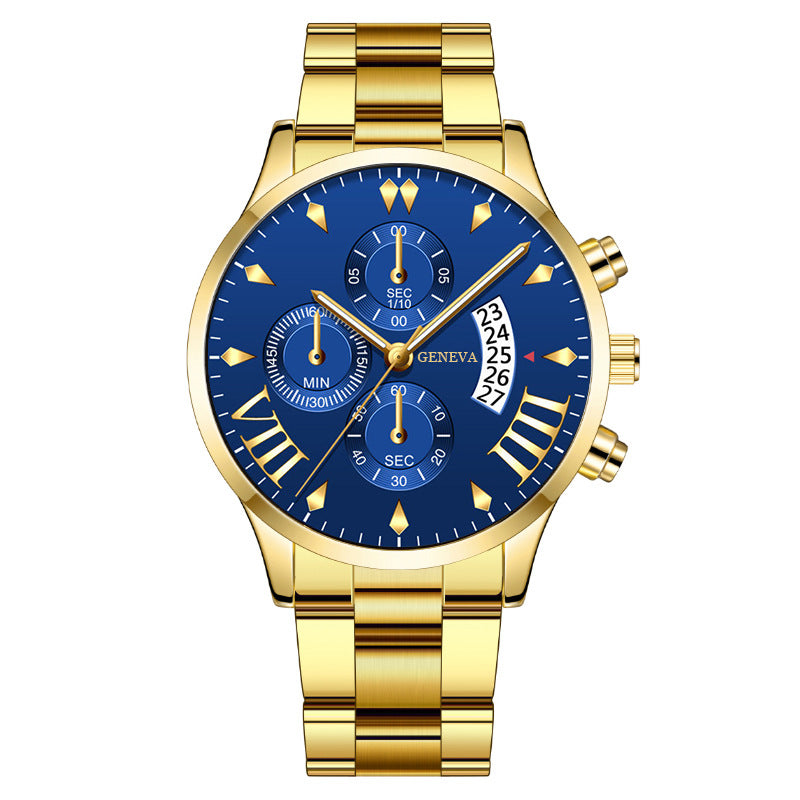 Fashion Calendar Steel Band Quartz Men's Watch - AFFORDABLE MARKET