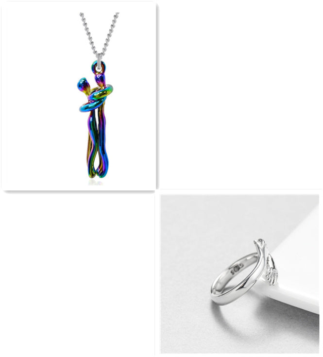 Couple Love Hug Necklace