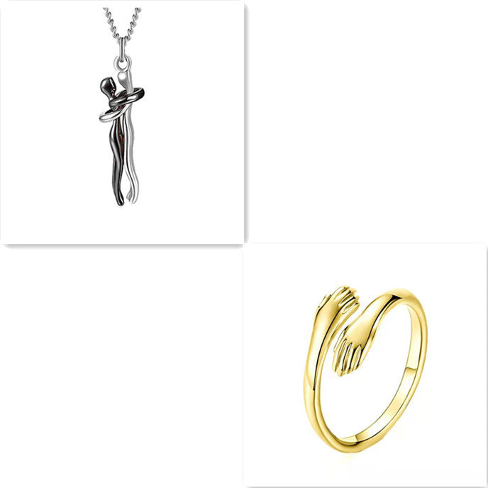 Couple Love Hug Necklace