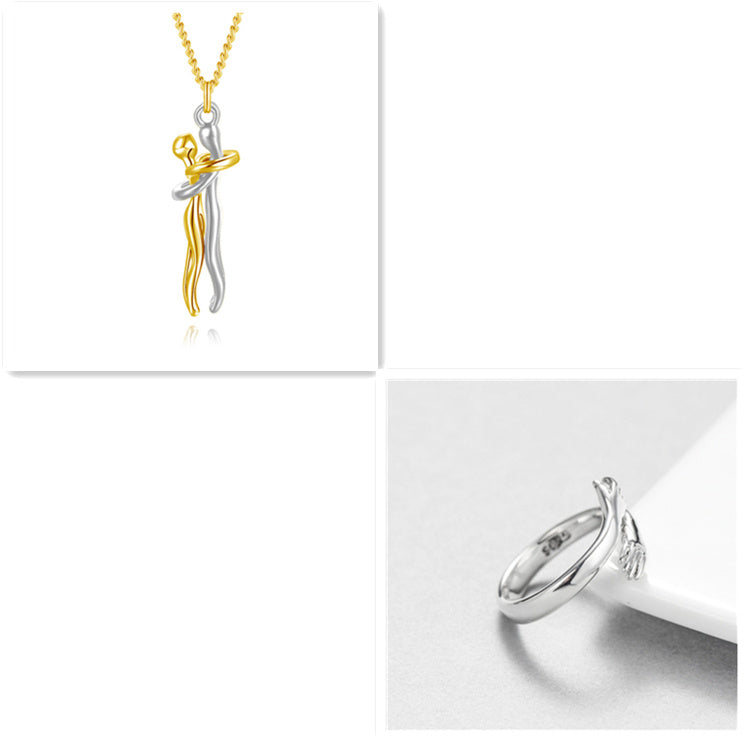 Couple Love Hug Necklace