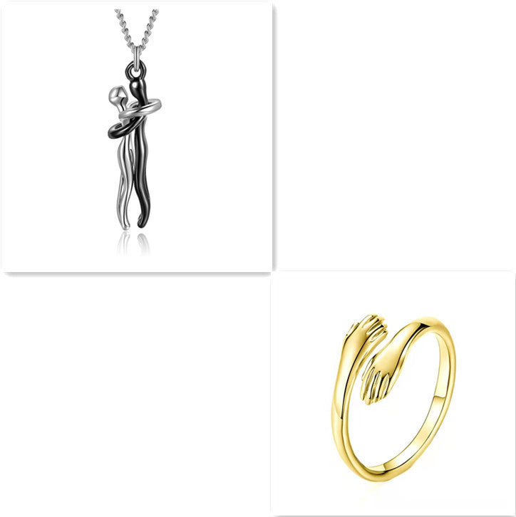 Couple Love Hug Necklace