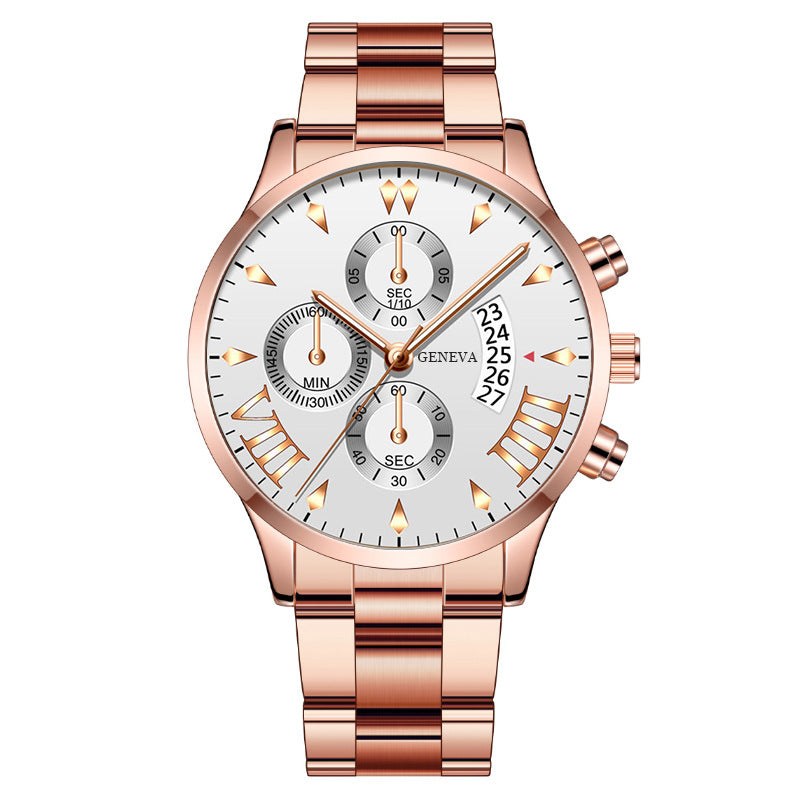 Fashion Calendar Steel Band Quartz Men's Watch - AFFORDABLE MARKET