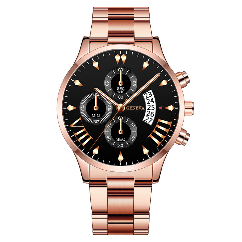 Fashion Calendar Steel Band Quartz Men's Watch - AFFORDABLE MARKET