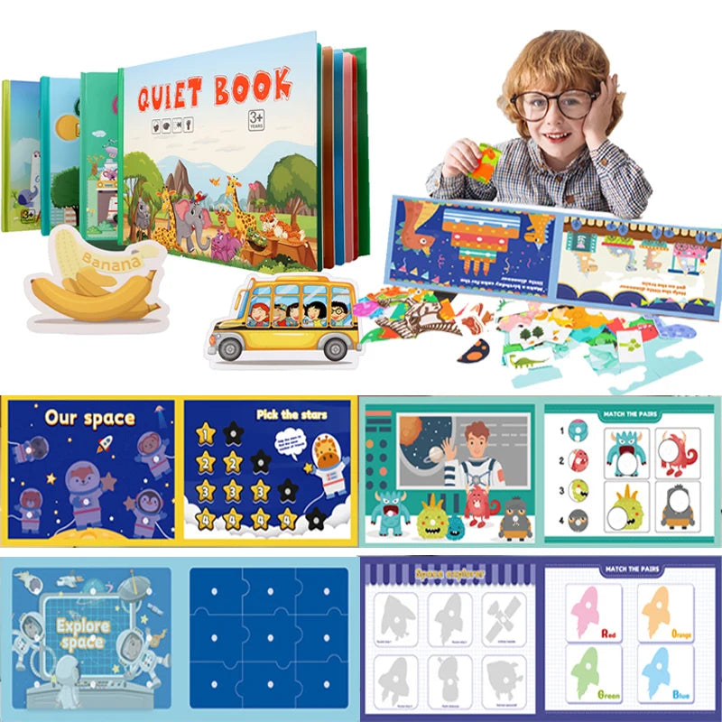 Montessori Educational Stickers Magic Puzzle Book