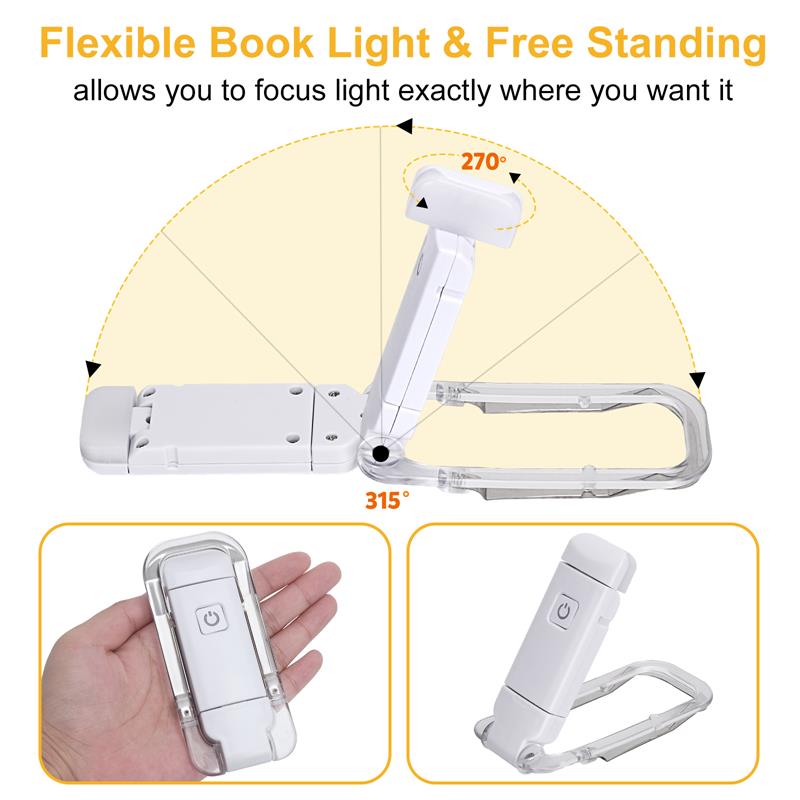 LED USB Rechargeable Book Reading Light Brightness Adjustable Eye Protection Clip Book Light Portable Bookmark Read Light - AFFORDABLE MARKET