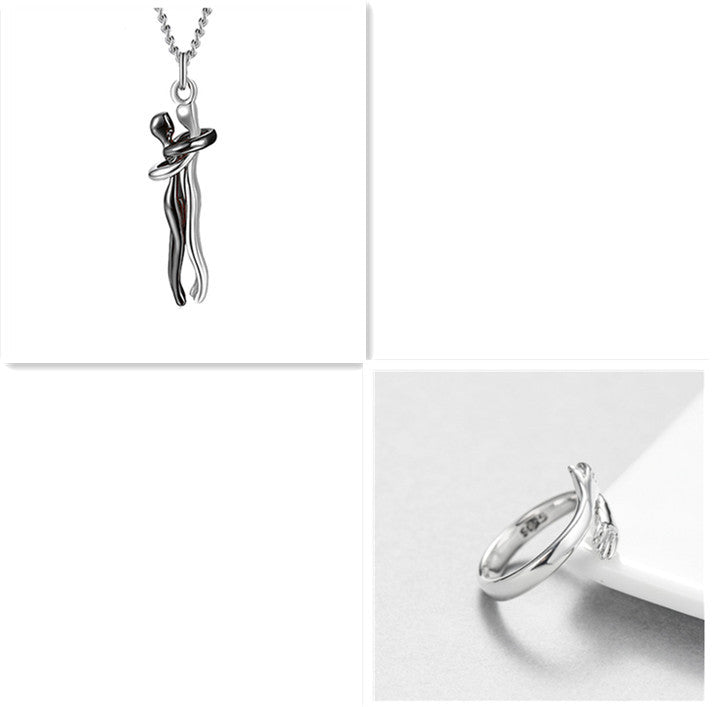 Couple Love Hug Necklace