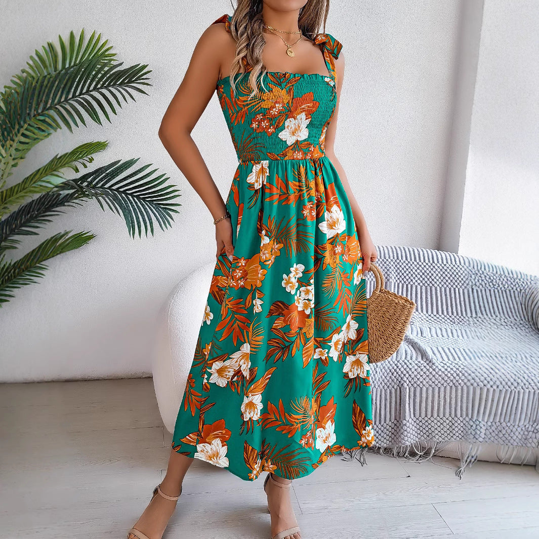 Summer Women's Flowers Long Dress