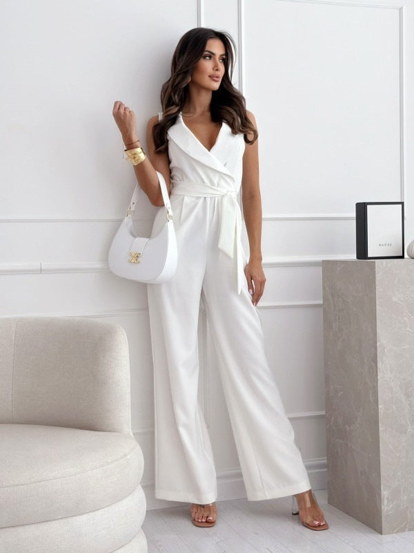 Summer V-neck Sleeveless Women's Jumpsuit