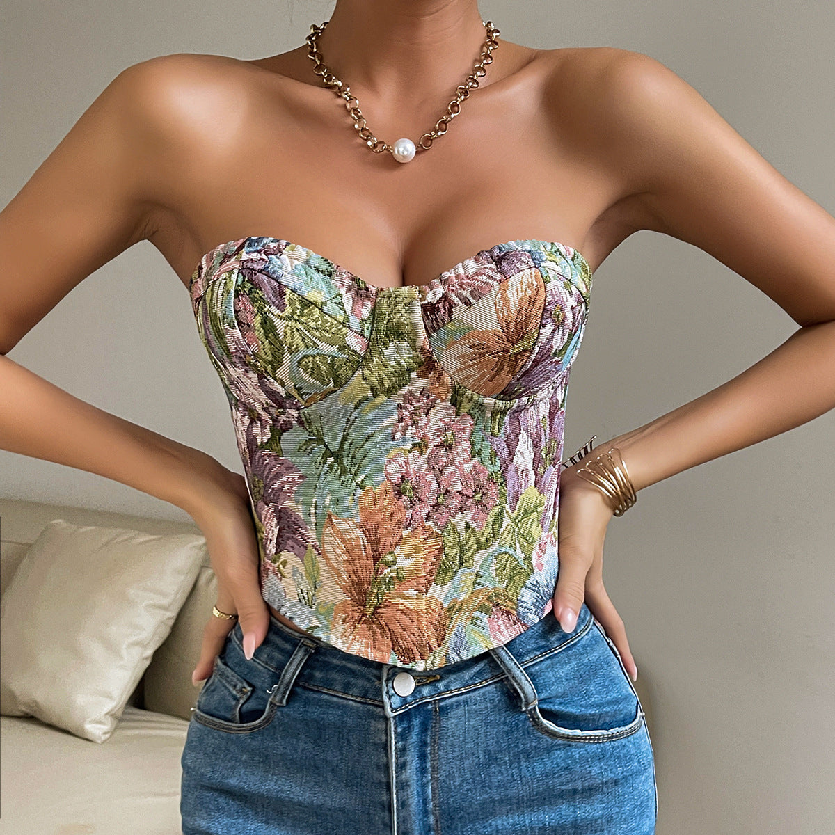 Women's Floral Print Vest Top