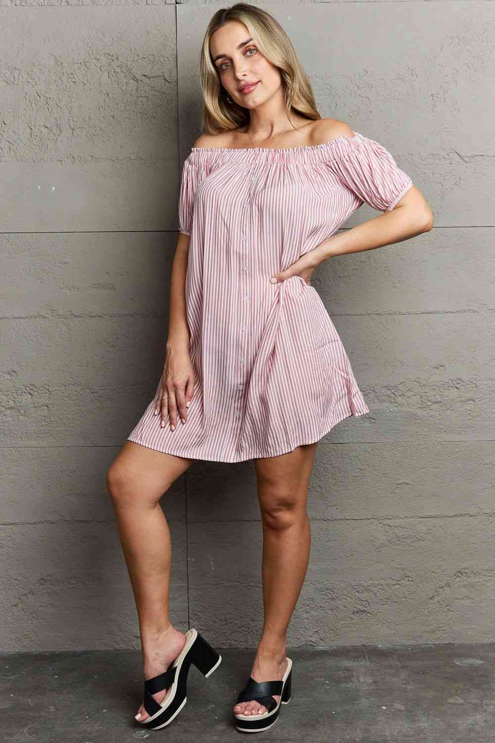 Ninexis Show Compassion Off The Shoulder Mini Dress - AFFORDABLE MARKET