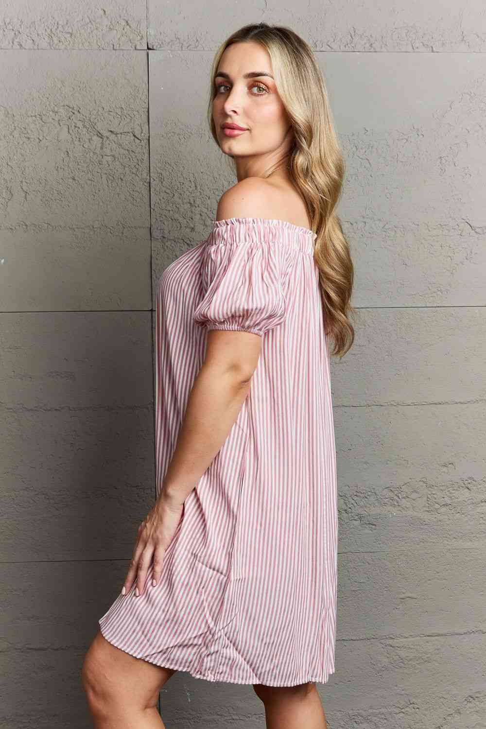 Ninexis Show Compassion Off The Shoulder Mini Dress - AFFORDABLE MARKET