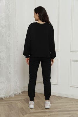 Round Neck Long Sleeve Top and Drawstring Pants Set - AFFORDABLE MARKET