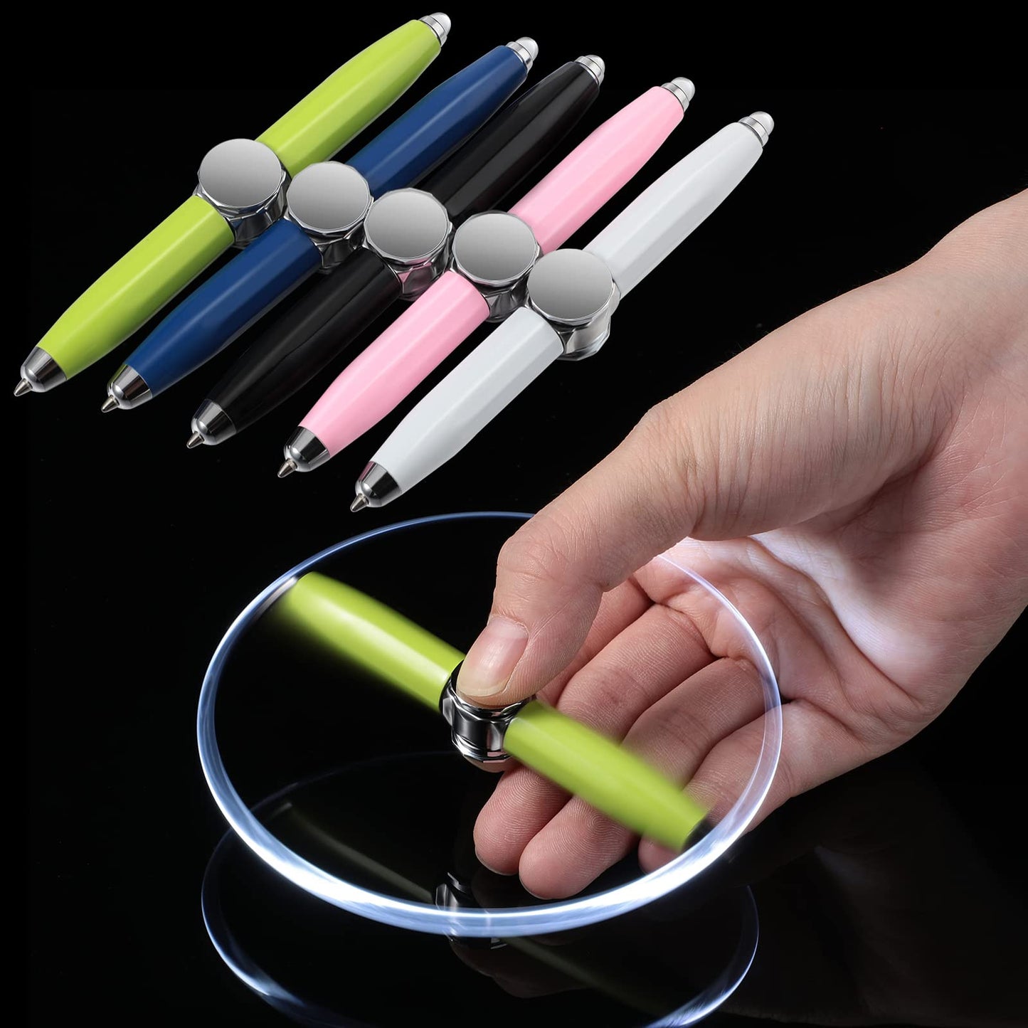 Creative Multi-Function LED Pen Spinning Decompression Gyro Metal Ballpoint Pen Fashion Office School Supplies Writing Pens - AFFORDABLE MARKET