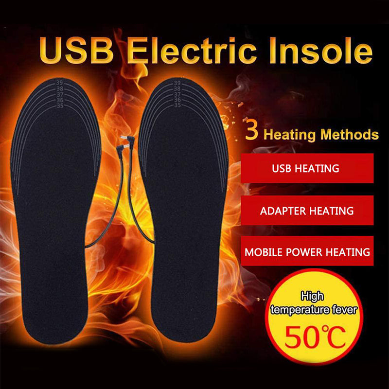 USB Heated Shoes Insoles Can Be Cut Winter Warm Heating Insoles Pad Feet For Boots Sneaker Shoes - AFFORDABLE MARKET