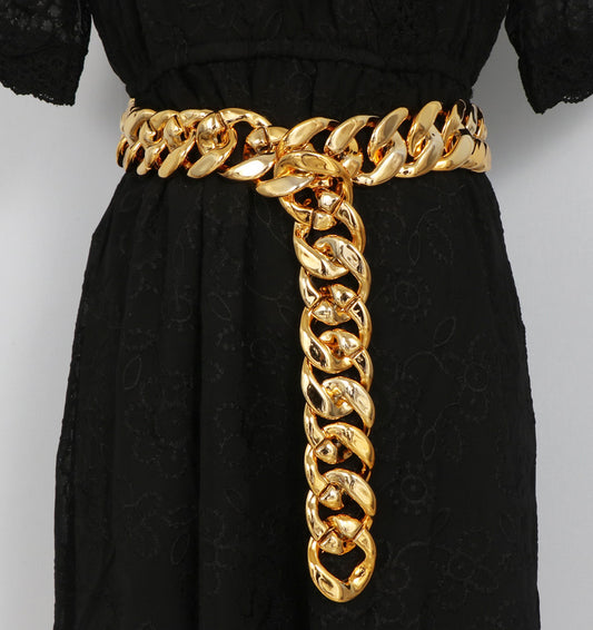 Ins Street Personality Metal Gold Thick Chain Wide Waist Chain Decoration - AFFORDABLE MARKET