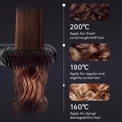 2 In 1 Straight Hair Curler Portable Comb