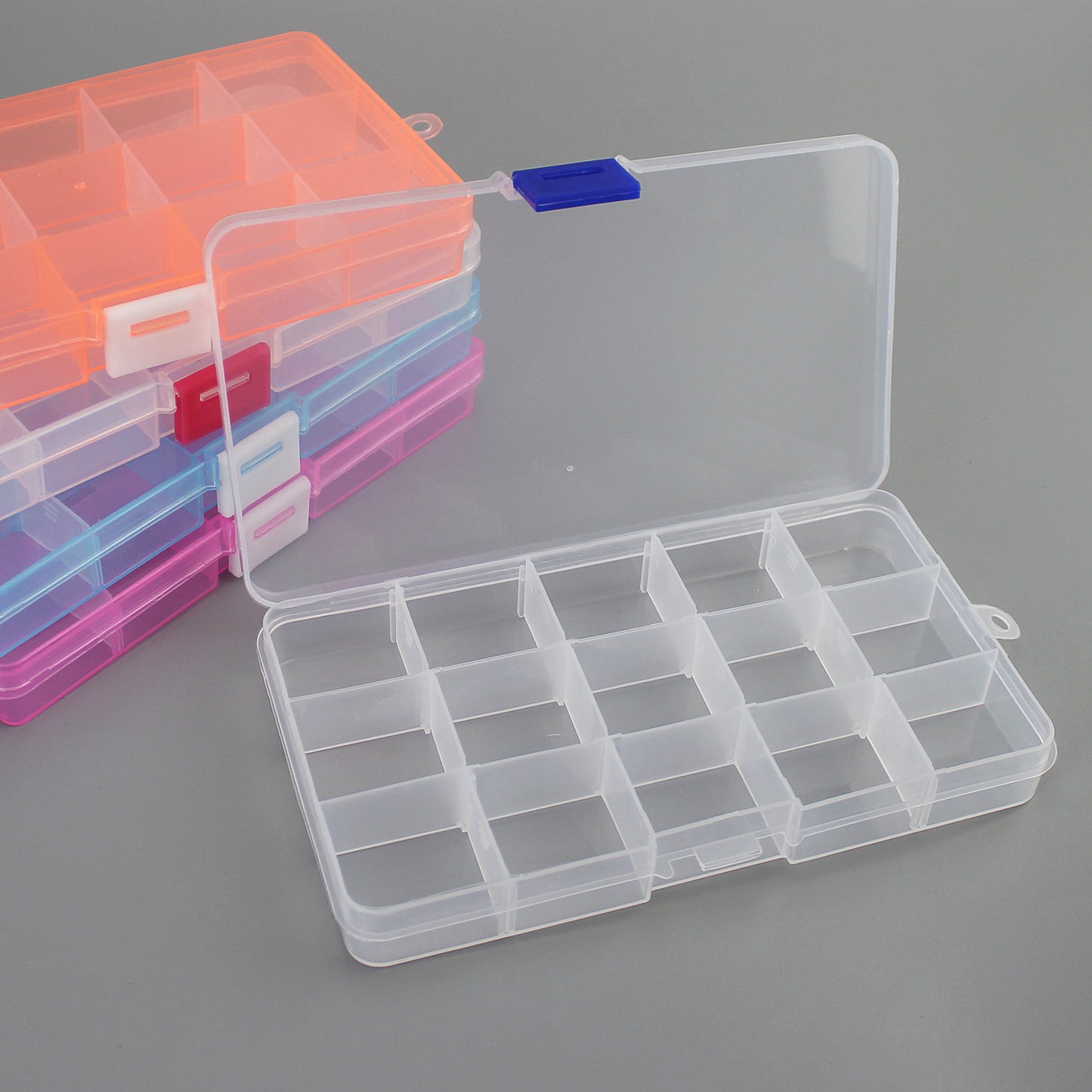 Plastic 15 compartment transparent storage box - AFFORDABLE MARKET