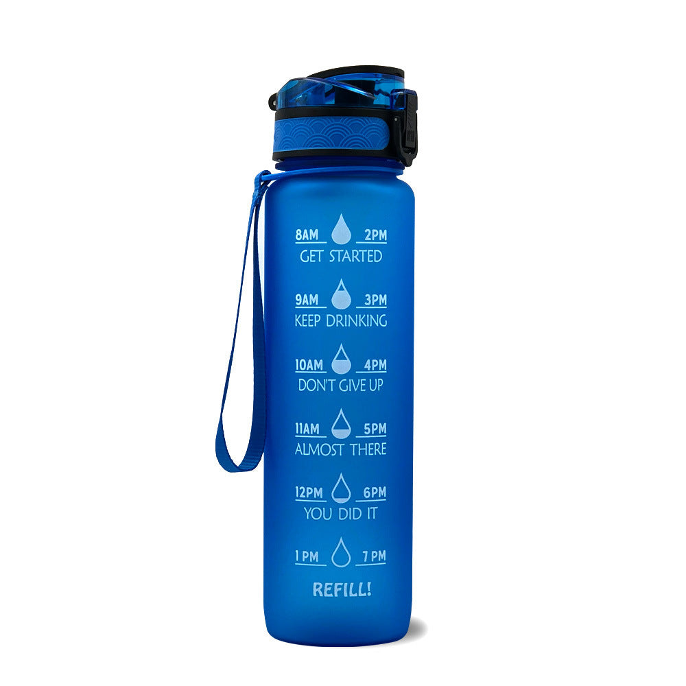 Tritan Water Bottle With Time Marker and Leakproof Cup