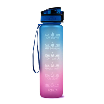 Tritan Water Bottle With Time Marker and Leakproof Cup