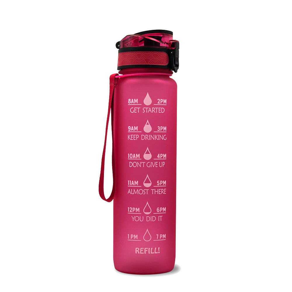 Tritan Water Bottle With Time Marker and Leakproof Cup