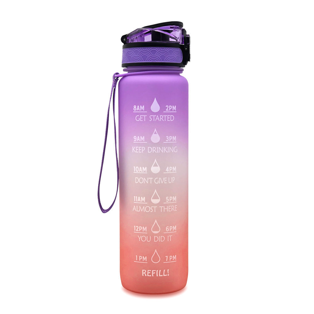 Tritan Water Bottle With Time Marker and Leakproof Cup