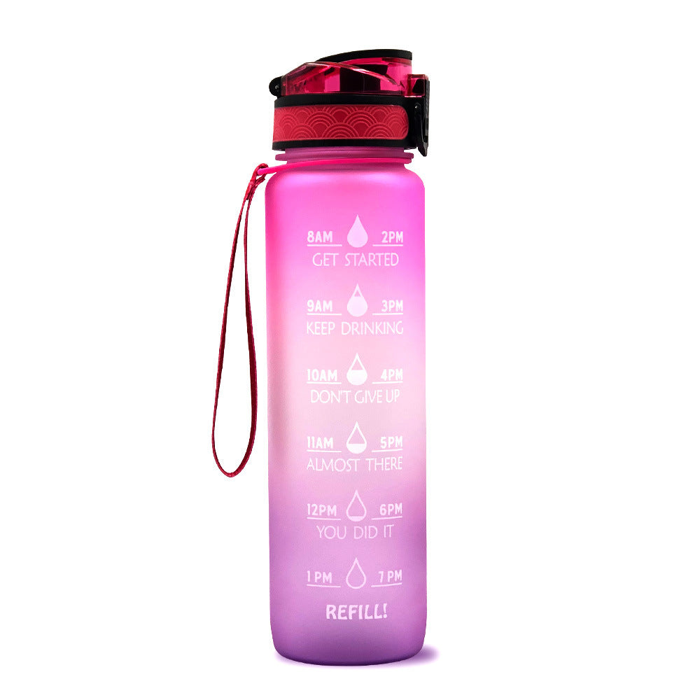 Tritan Water Bottle With Time Marker and Leakproof Cup