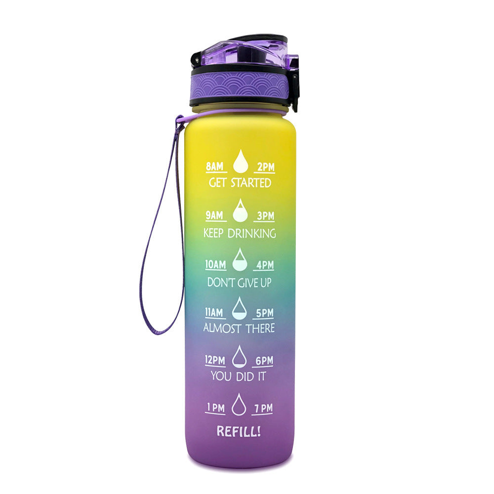 Tritan Water Bottle With Time Marker and Leakproof Cup