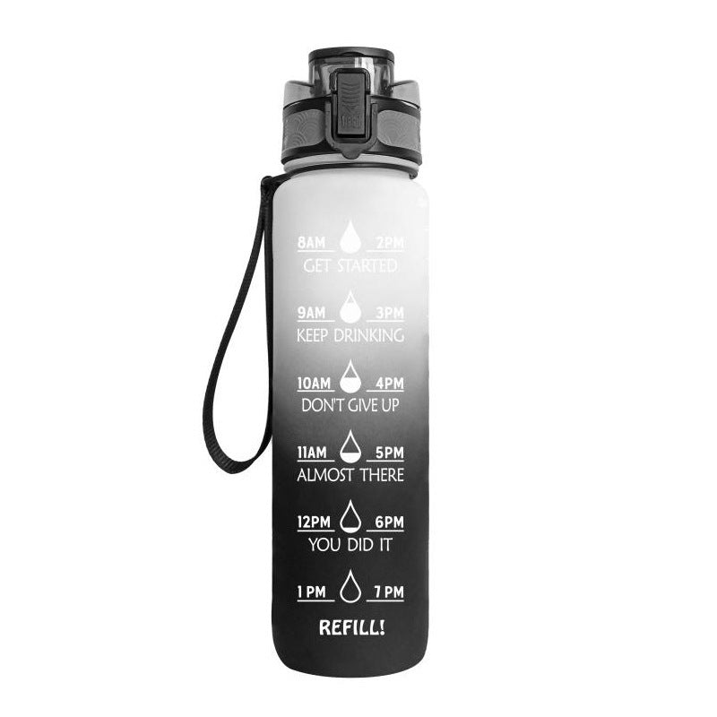 Tritan Water Bottle With Time Marker and Leakproof Cup