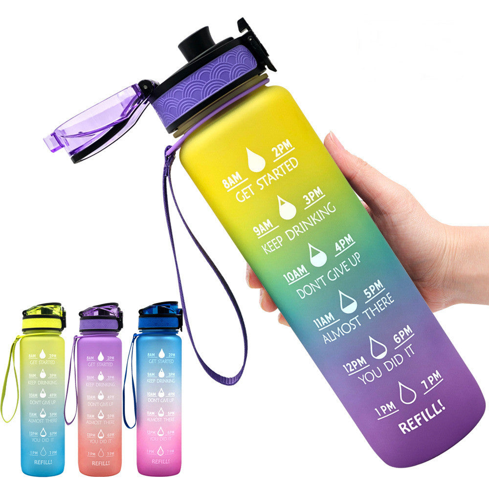 Tritan Water Bottle With Time Marker and Leakproof Cup