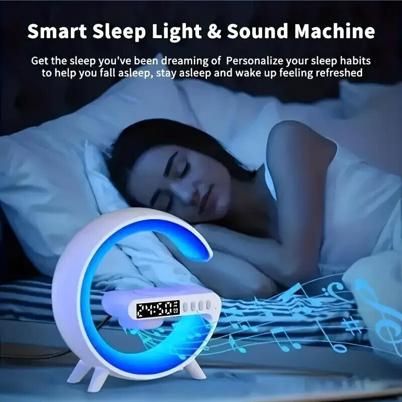 Smart Colorful Bedside Clock With Light and Wireless Charger