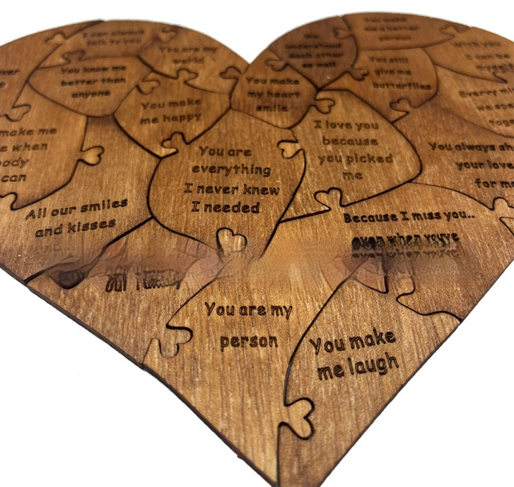 Wooden Heart Puzzle - Reasons Why I Love You