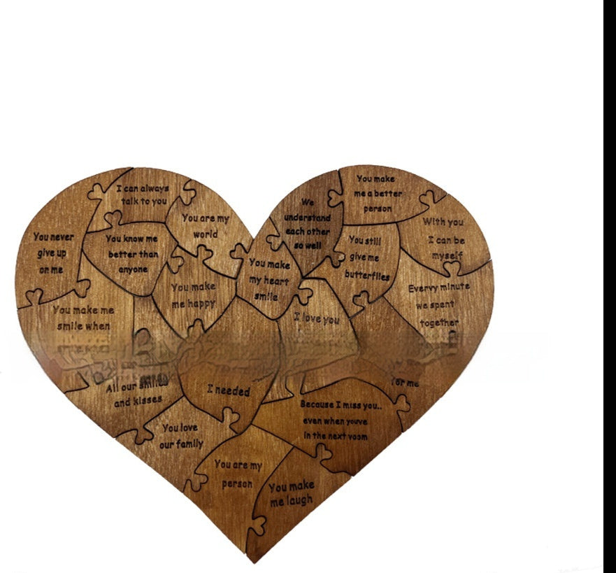 Wooden Heart Puzzle - Reasons Why I Love You