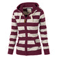 Hooded large size long sleeve striped sweater - AFFORDABLE MARKET