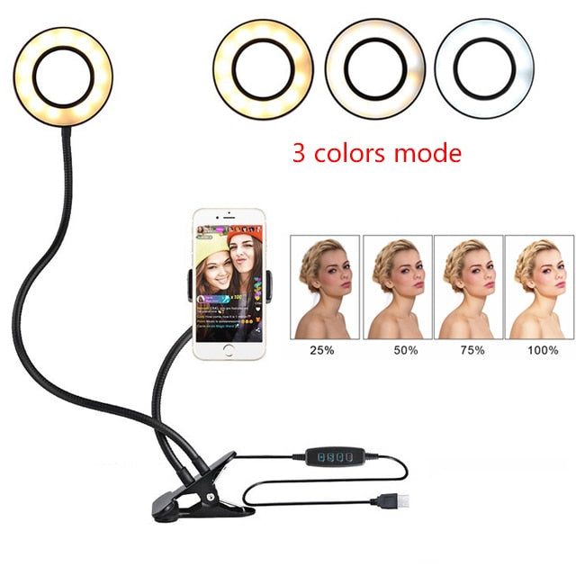 LED Selfie Ring Light for Live Adjustable Makeup Light-8cm Stand - AFFORDABLE MARKET