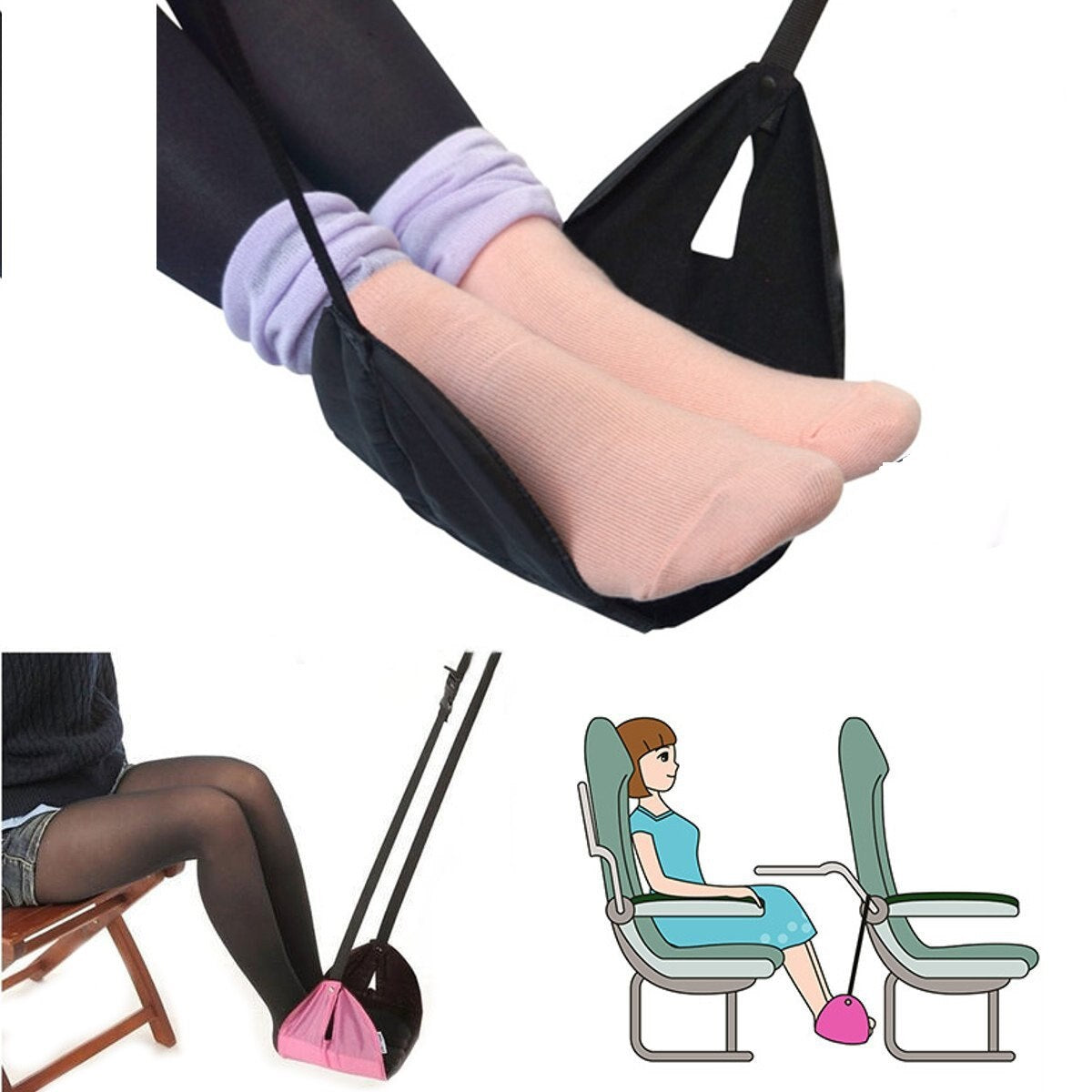 Leg And Foot Relief Hammock for Office and Airplane Travel