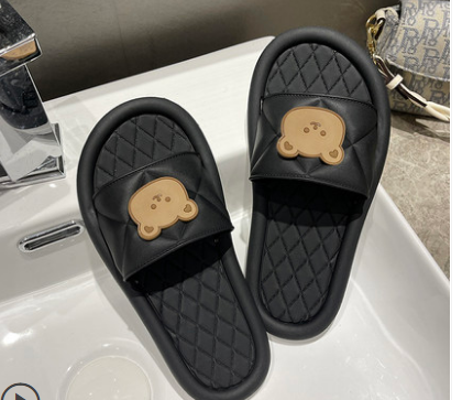 W Bear Slippers Female Home Non-slip Bathing Indoor And Outdoor Wear Soft Bottom Comfortable Sandals Male - AFFORDABLE MARKET