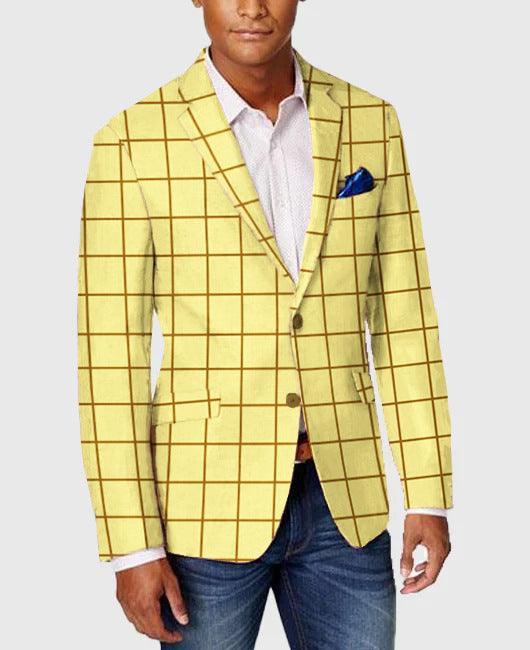 Men's Single-row Two-button Plaid Blazer - AFFORDABLE MARKET