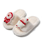 Christmas Shoes Ins Santa Claus Open-toe Cotton Slippers Winter Home Indoor Floor Plush Warm Furry Slippers Women - AFFORDABLE MARKET