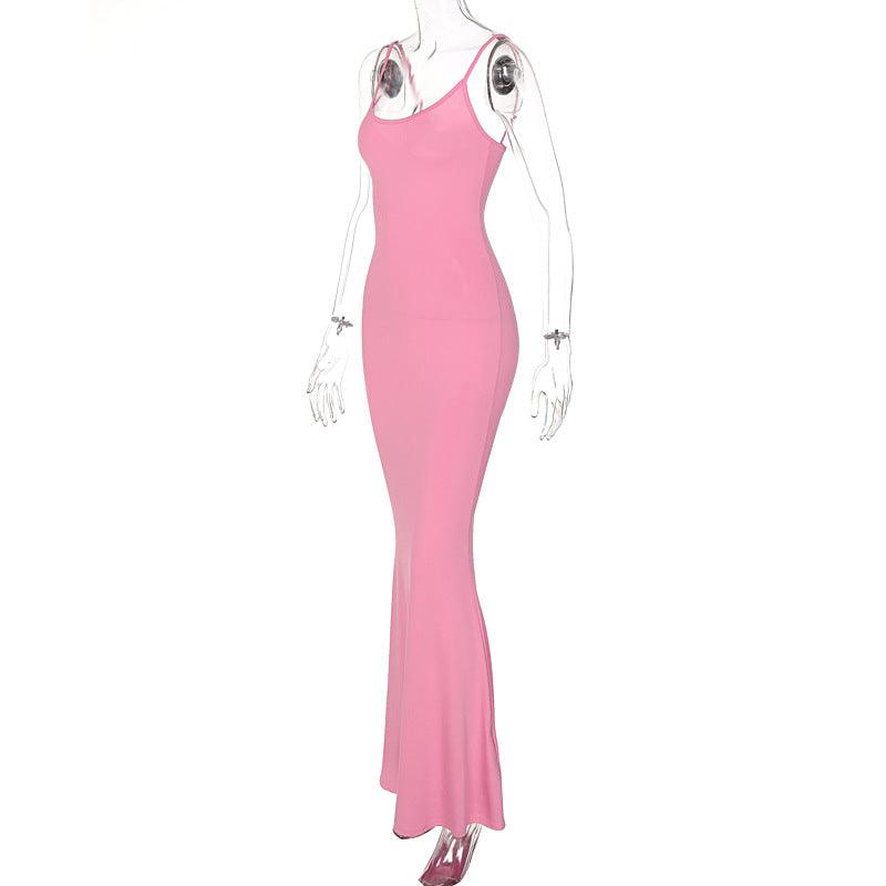 Spaghetti Strap Long Dress Women Sexy Slim Skinny Bodycon Party Club Suspender Casual Street Dresses - AFFORDABLE MARKET