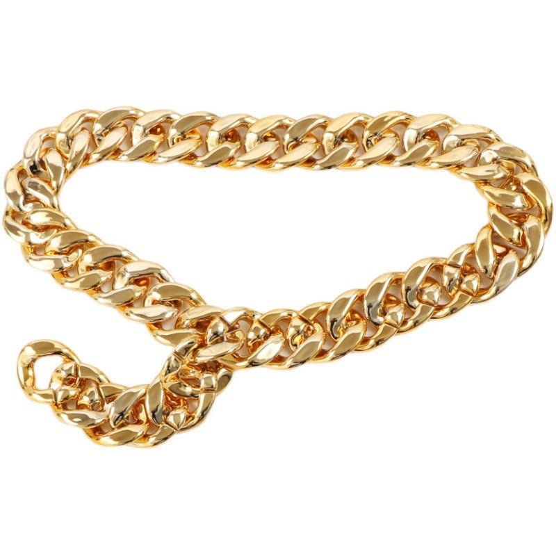 Ins Street Personality Metal Gold Thick Chain Wide Waist Chain Decoration - AFFORDABLE MARKET