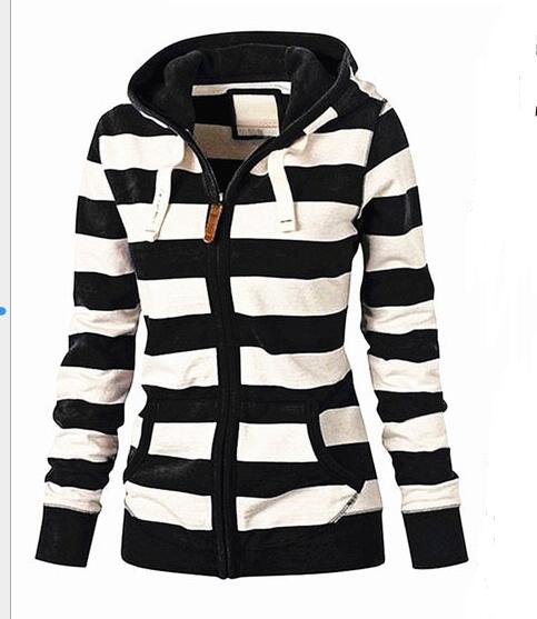 Hooded large size long sleeve striped sweater - AFFORDABLE MARKET