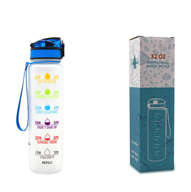 Tritan Water Bottle With Time Marker and Leakproof Cup