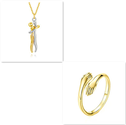 Couple Love Hug Necklace