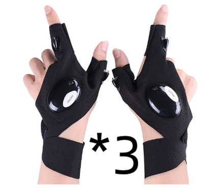 LED Outdoor Flashlight Fishing Half Finger Gloves Sports Lighting Fishing Gloves Lighted Gloves - AFFORDABLE MARKET
